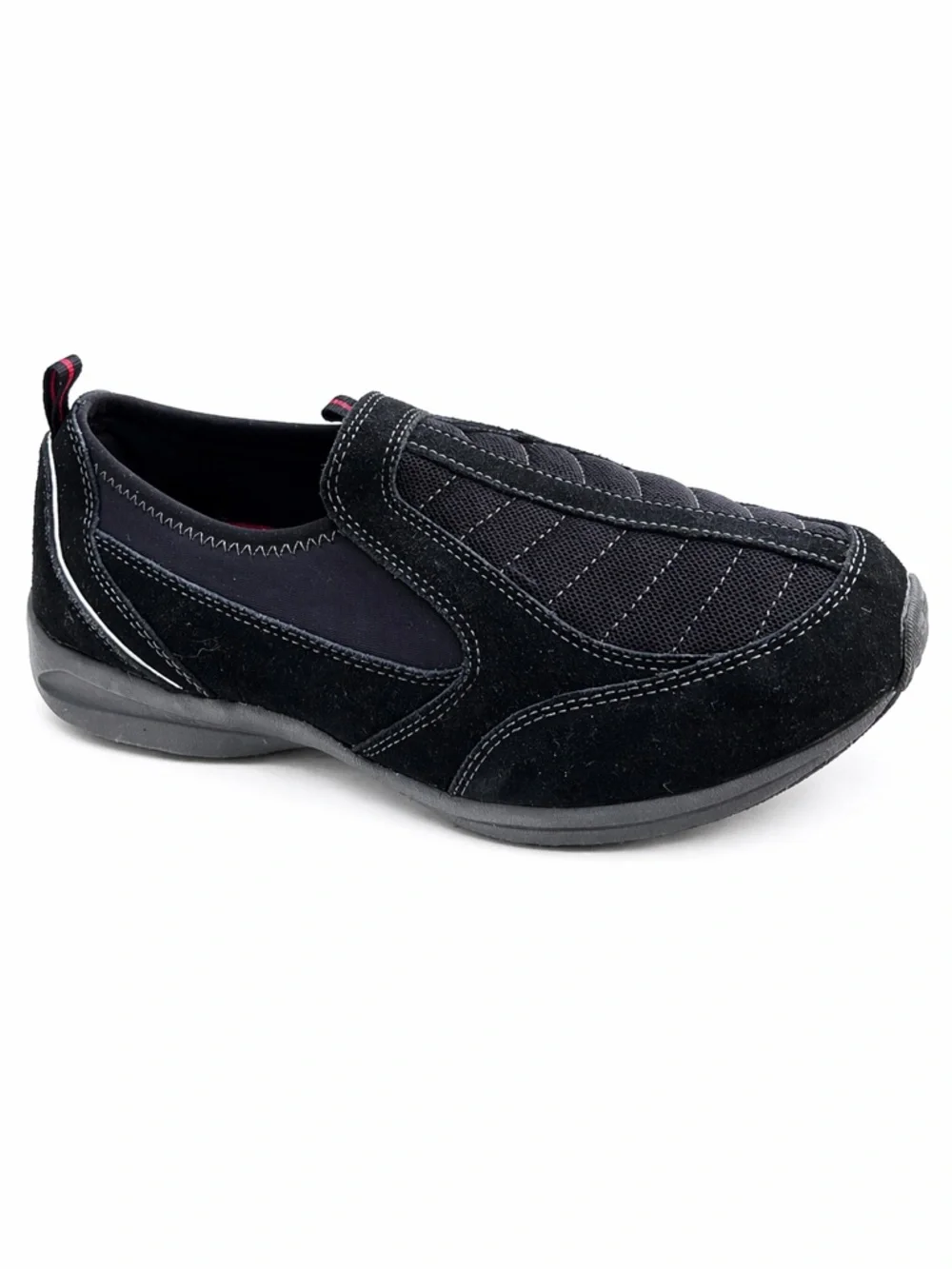 Easy Spirit Piers Slip-On Walking Shoes Women’s 9.5W Black Suede Quilted Comfort - Picture 3 of 6